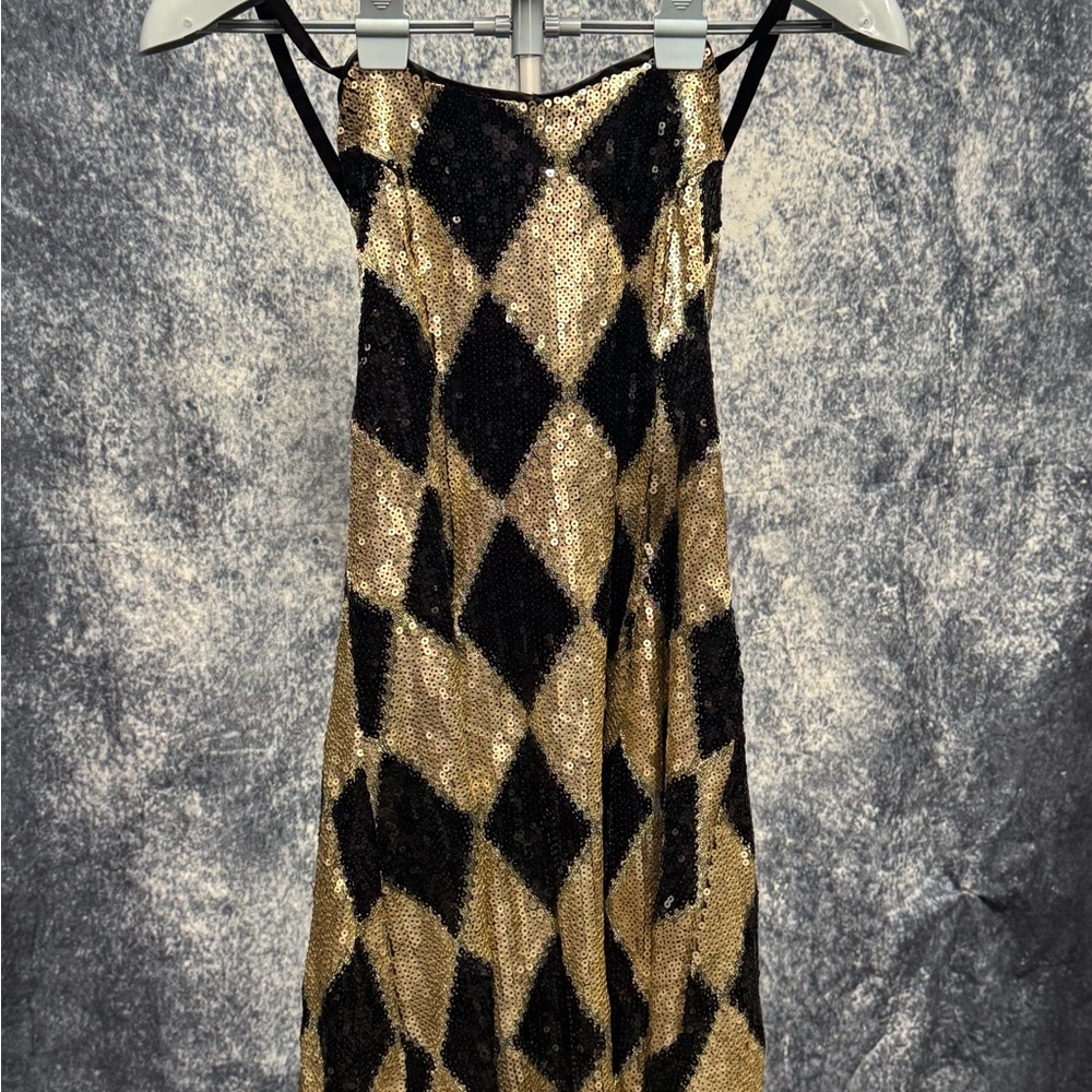 Harley Quinn Black and Gold Sequin Dress from Suicide Squad